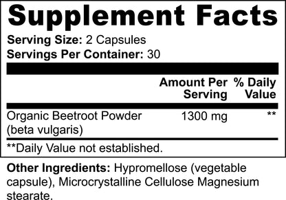 Beetroot powder pouch back panel and instructions