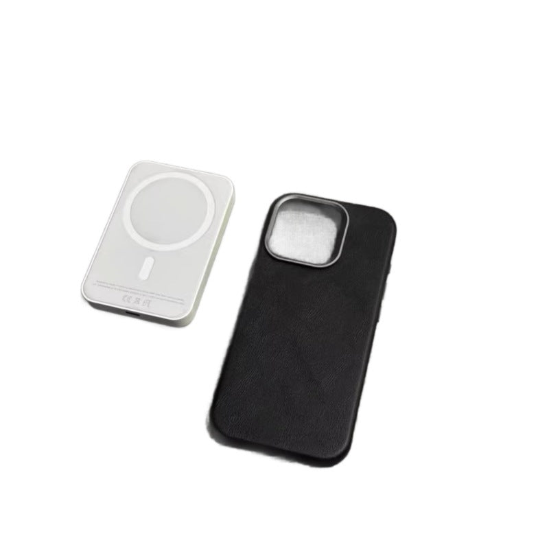 Genuine Leather Magnetic Shockproof Phone Case for iPhone 13 14 15 16 17 18 Series