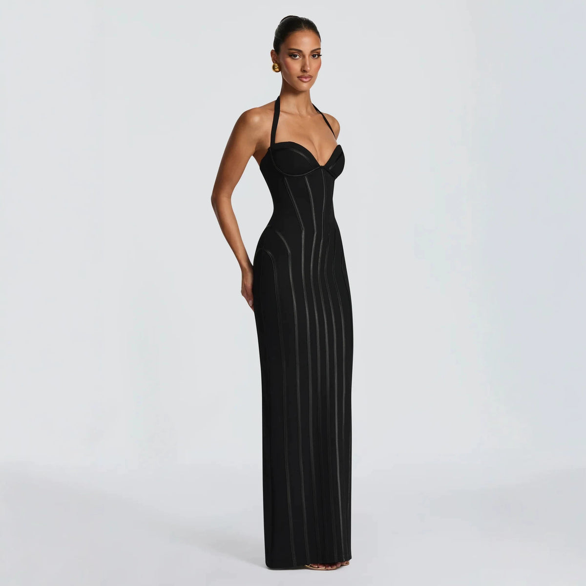 Halter Neck Bodycon Long Evening Dress