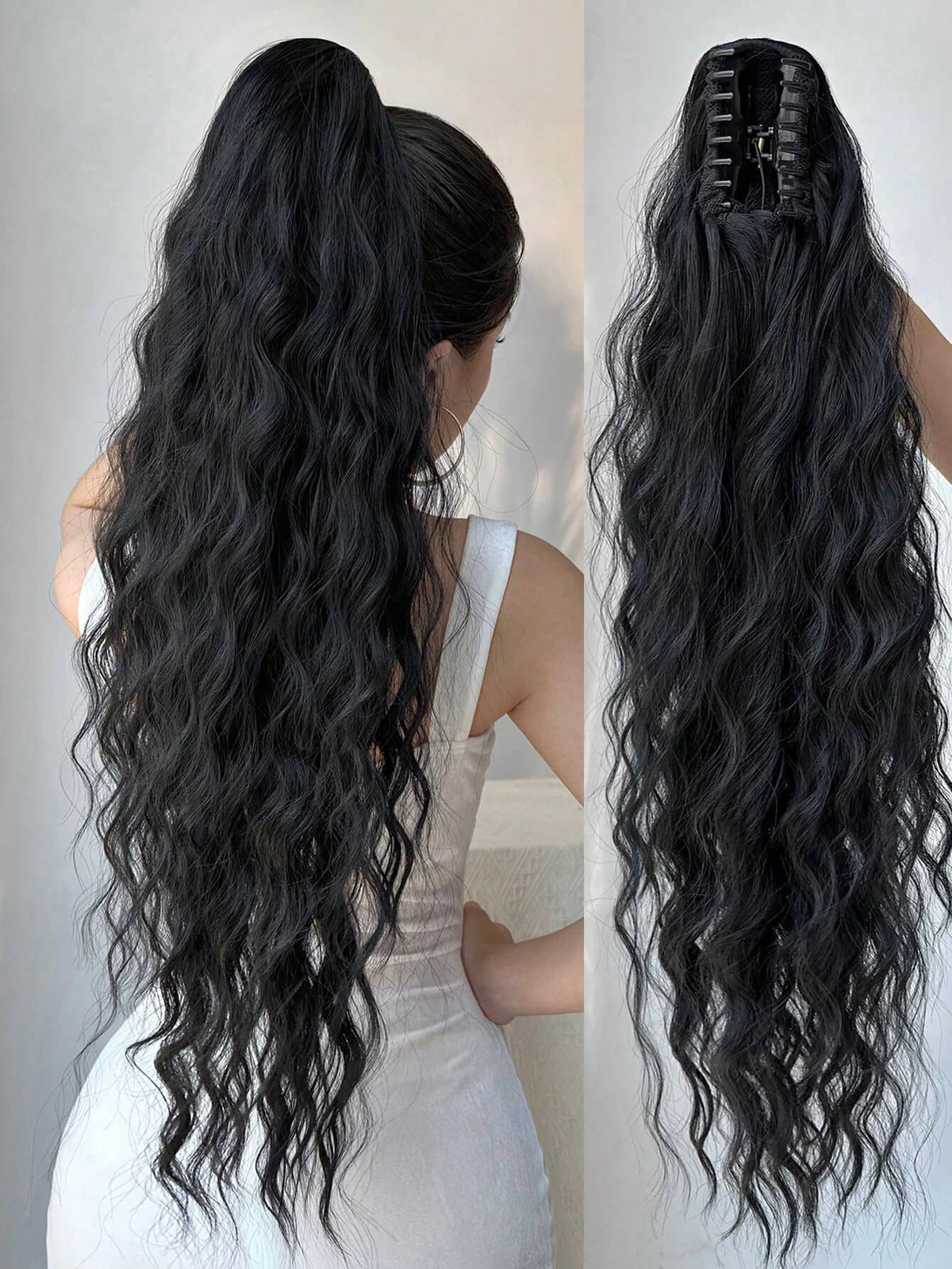 Synthetic Hair Ponytail with Claw Clip