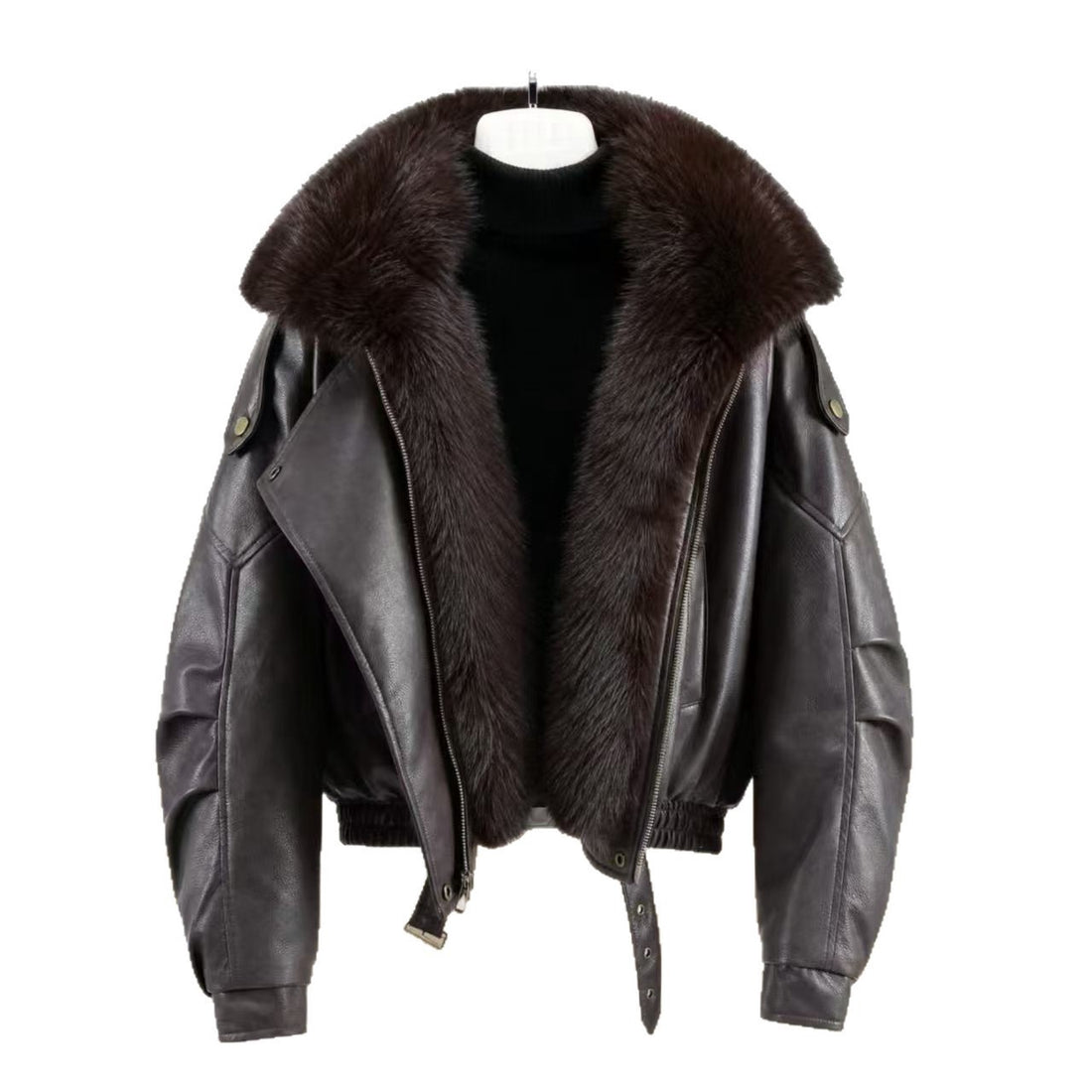 Women's Thickened Cotton Coat with Removable Fur Collar