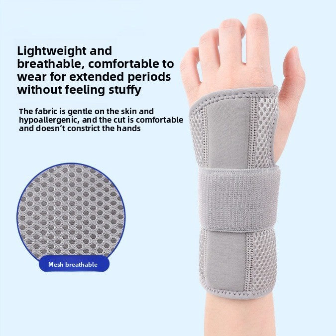 Breathable Steel Plate Wrist Brace Adjustable Velcro Anti-Twist Joint Support for Sports and Injury Care