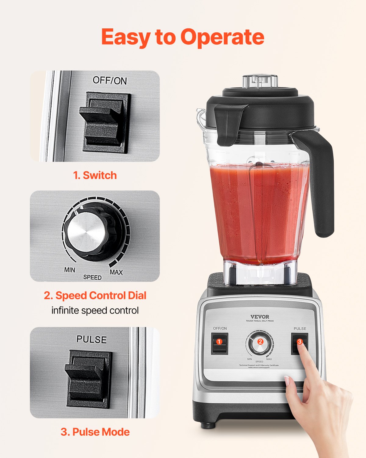 Kitchen blender on a countertop with ingredients
