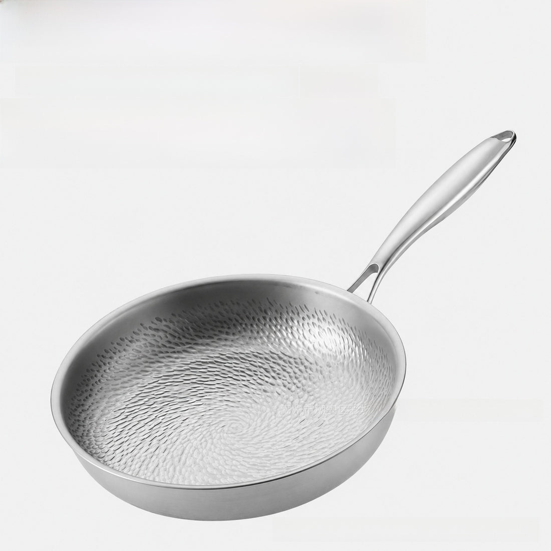 Titanium element fish-scale pattern stainless steel non-stick frying pan without coating