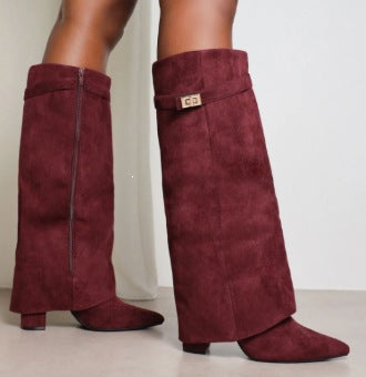 Women's Pointed Toe Mid-Length Boots