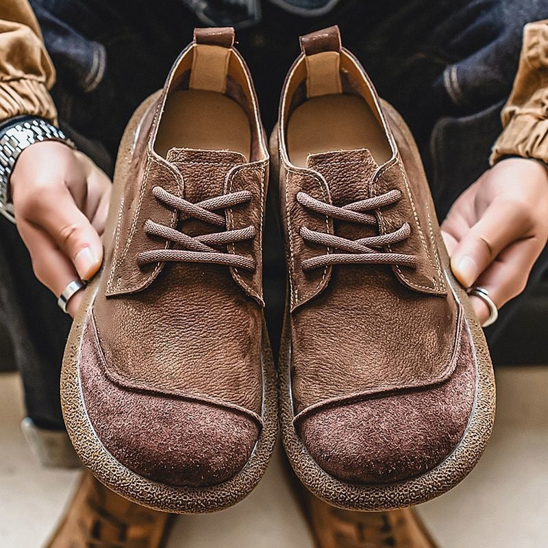 Men's Retro Soft Leather Lace-Up Boots