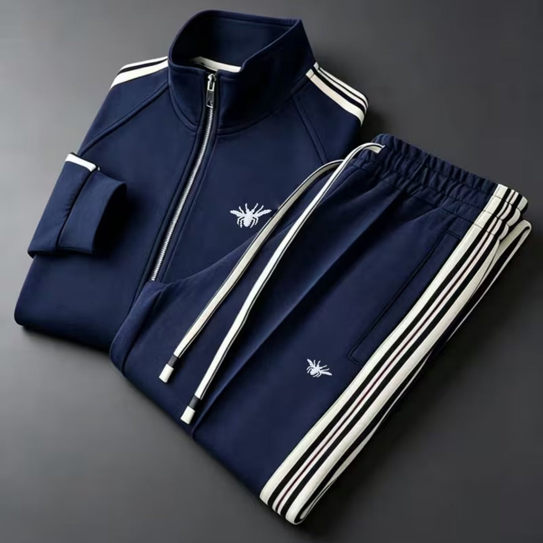 Men's Zip-Up Jacket and Pants Set Digital Print Long Sleeve Tracksuit