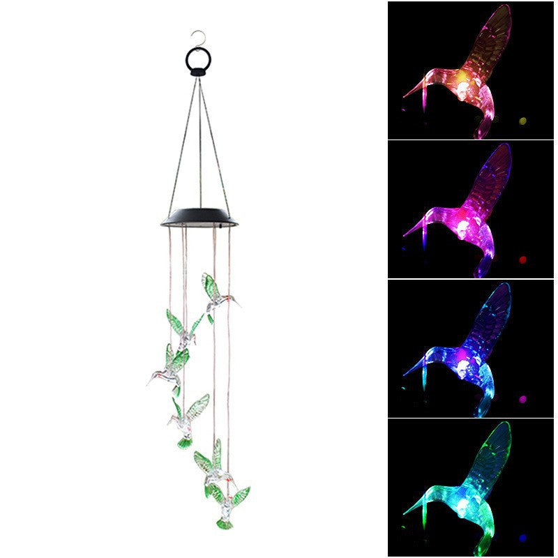 Solar Hummingbird Wind Chime Lantern