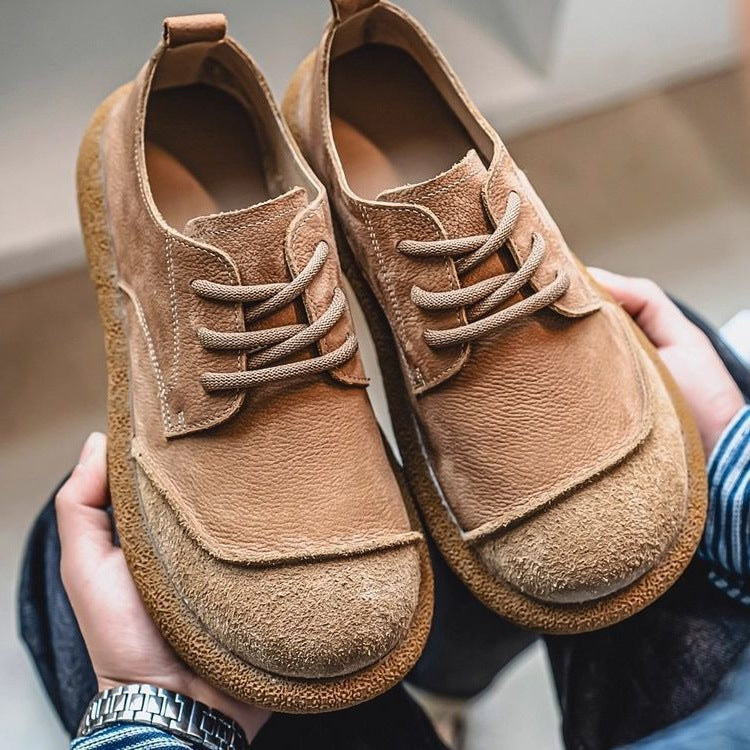 Men's Retro Soft Leather Lace-Up Boots