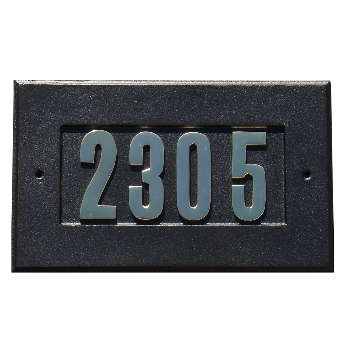 Manchester Address Plate with 3-Inch Brass Numbers