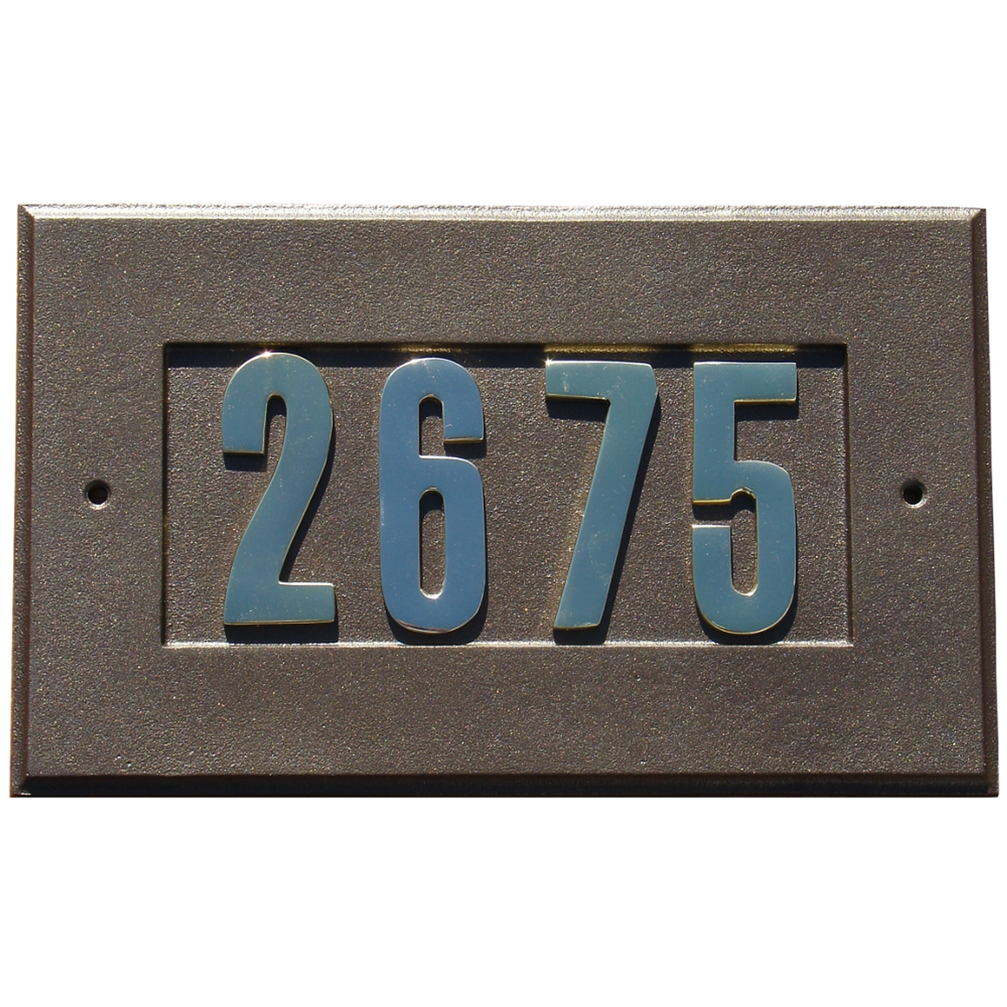 Manchester Address Plate with 3-Inch Brass Numbers