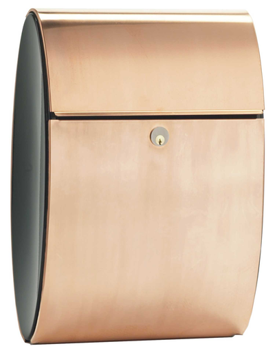 Qualarc Allux Ellipse Mailbox, Copper and Powder-Coated Steel