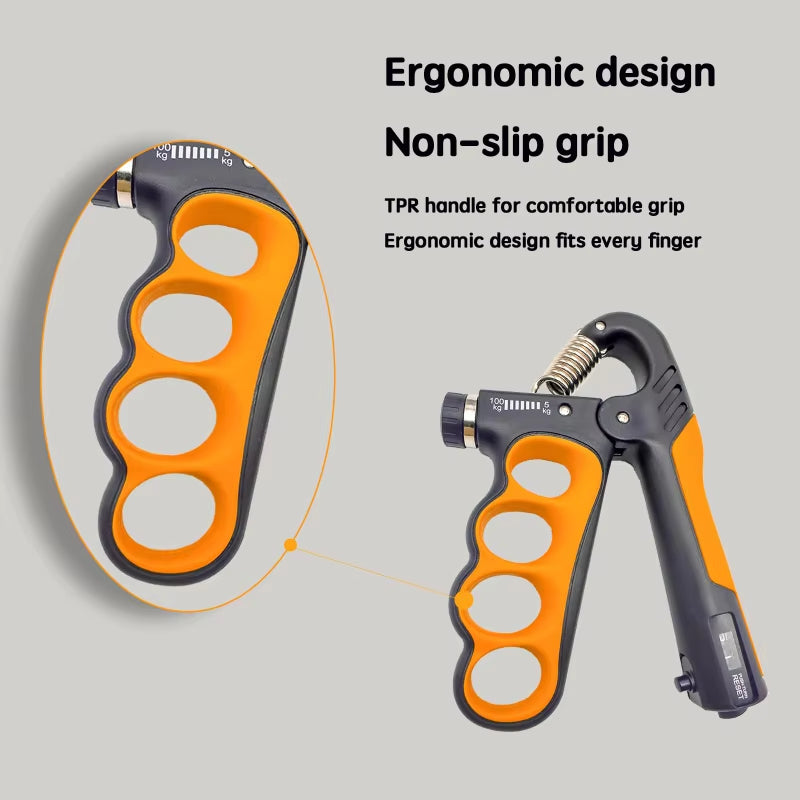 Hand grip strength trainer resistance dial detail