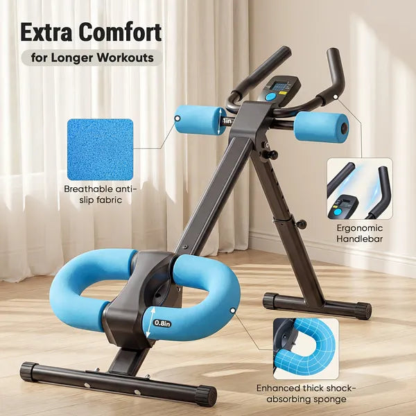 Adjustable ab machine foldable core trainer with LCD display