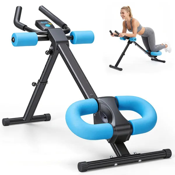 Adjustable ab trainer in home workout setup