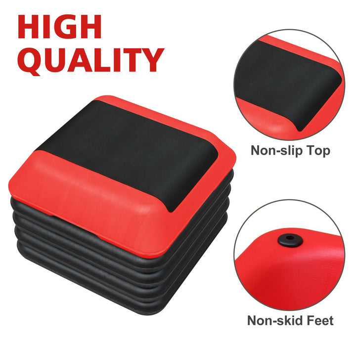 adjustable aerobic step platform angled detail shot