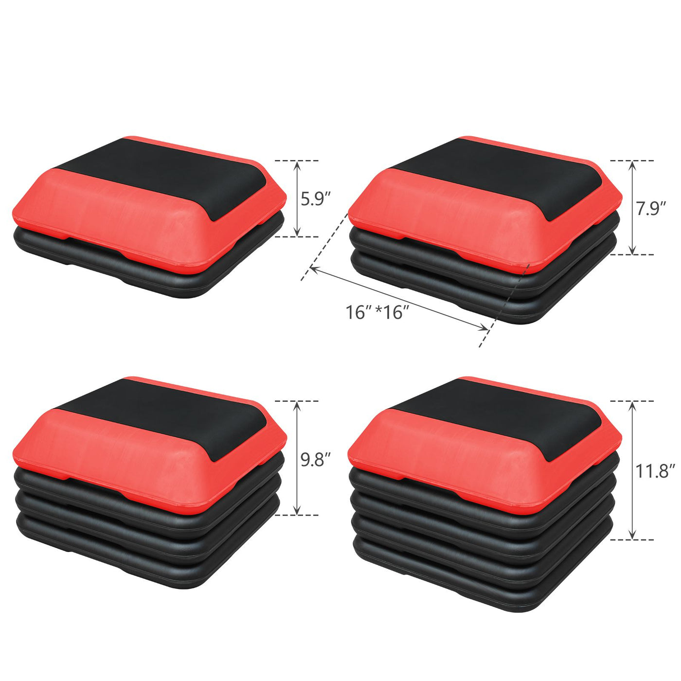 adjustable aerobic step platform close-up detail