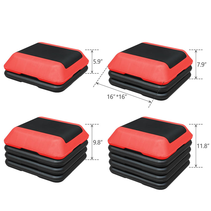 adjustable aerobic step platform close-up detail