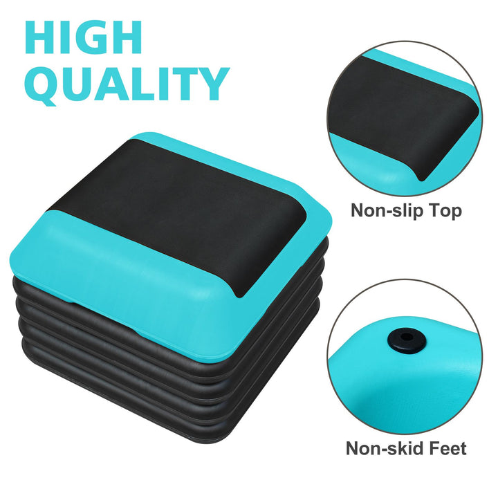 adjustable aerobic step platform angled detail shot