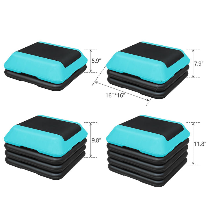adjustable aerobic step platform close-up detail