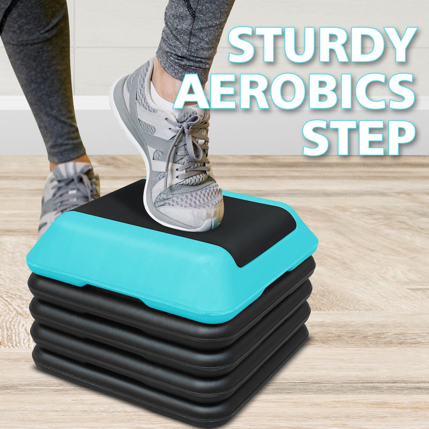 adjustable aerobic step platform top-down view
