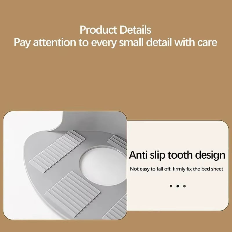 Adjustable elastic strap stretched across mattress