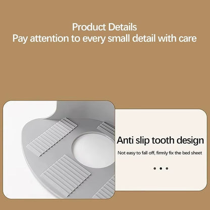 Adjustable elastic strap stretched across mattress