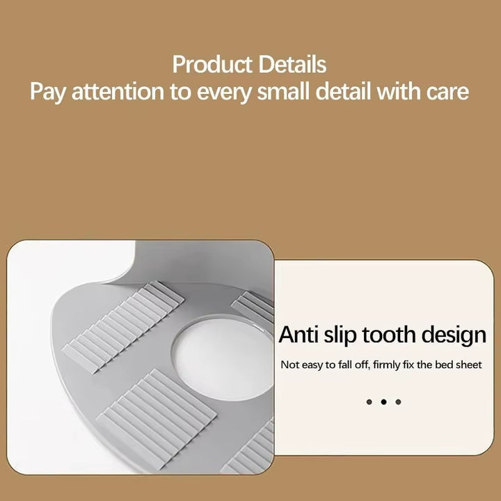 Adjustable elastic strap stretched across mattress