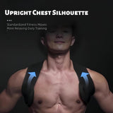 Man wearing the posture corrector brace with an upright chest position
