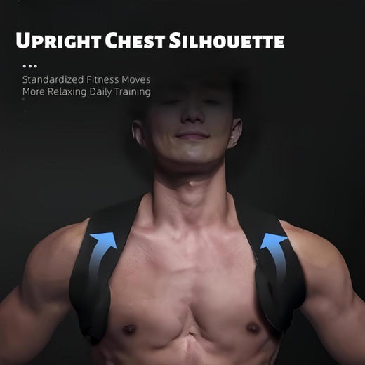 Man wearing the posture corrector brace with an upright chest position