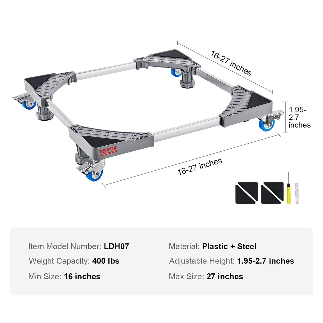 Adjustable Mini Fridge Mobile Stand overview
