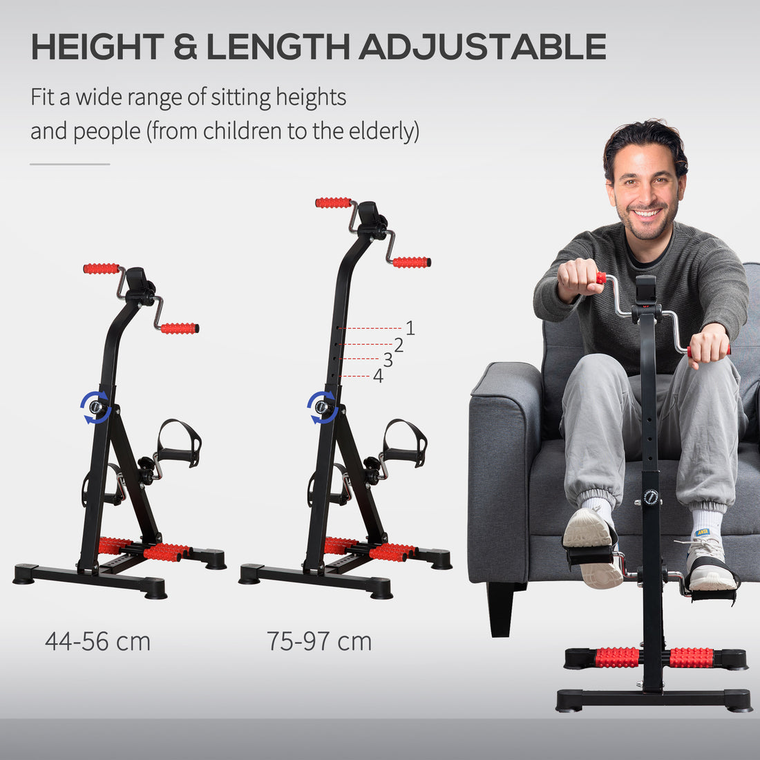 Pedal exerciser used on table for arm cycling