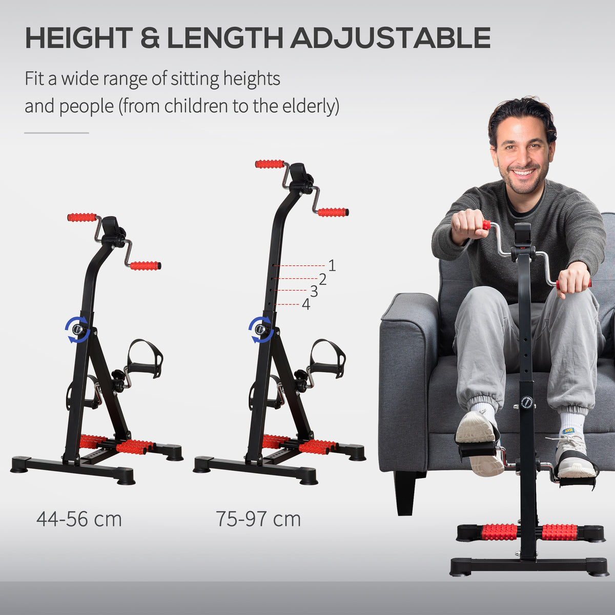 Pedal exerciser used on table for arm cycling