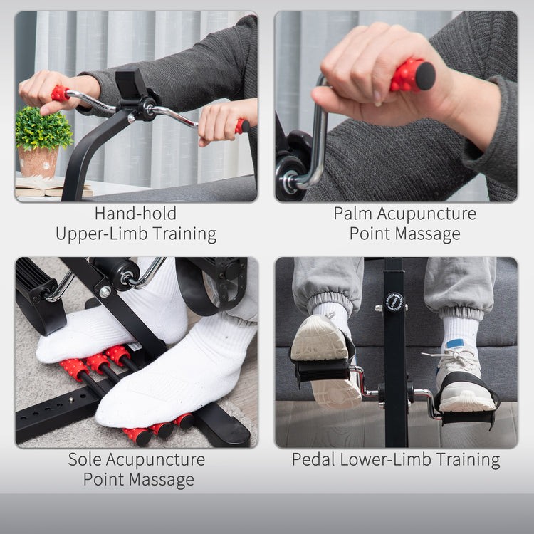 Pedal exerciser pedals and resistance dial
