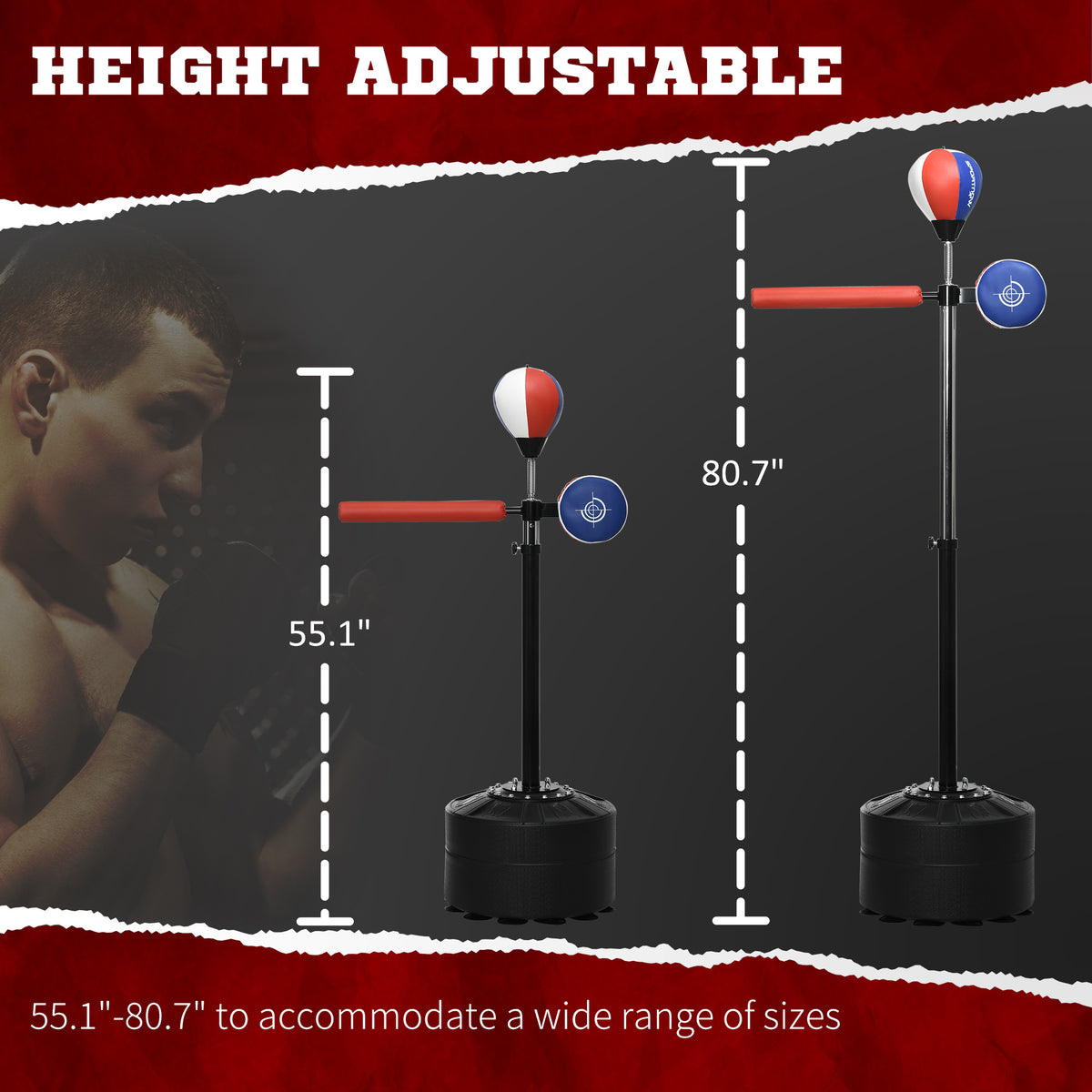 Adjustable Reflex Boxing Bag with Stand1