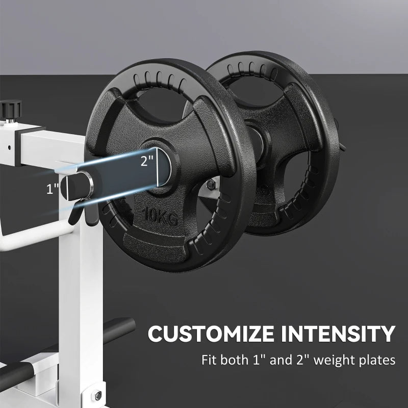 Calf raise machine adjustable platform side view