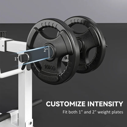 Calf raise machine adjustable platform side view