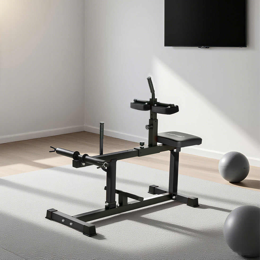 Calf raise machine padded seat detail