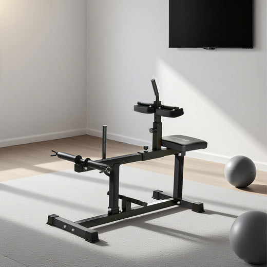 Calf raise machine padded seat detail