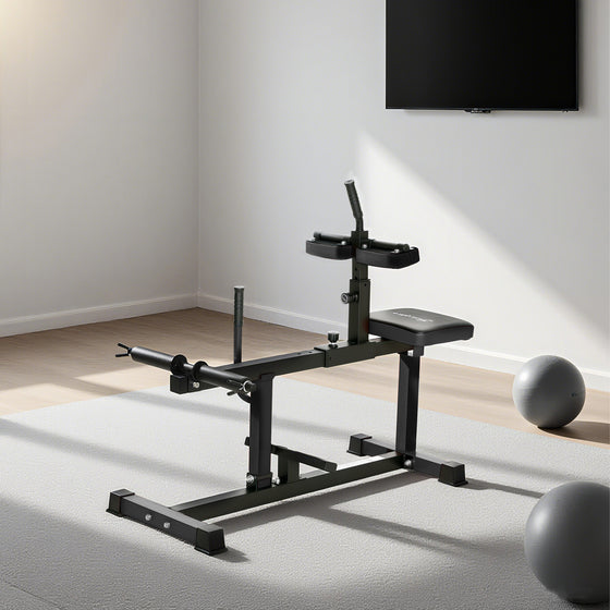 Calf raise machine padded seat detail