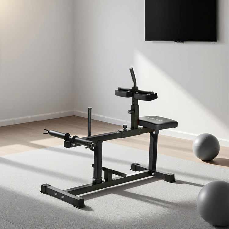 Calf raise machine padded seat detail