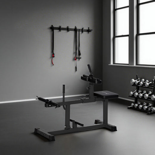 Calf raise machine steel frame side view