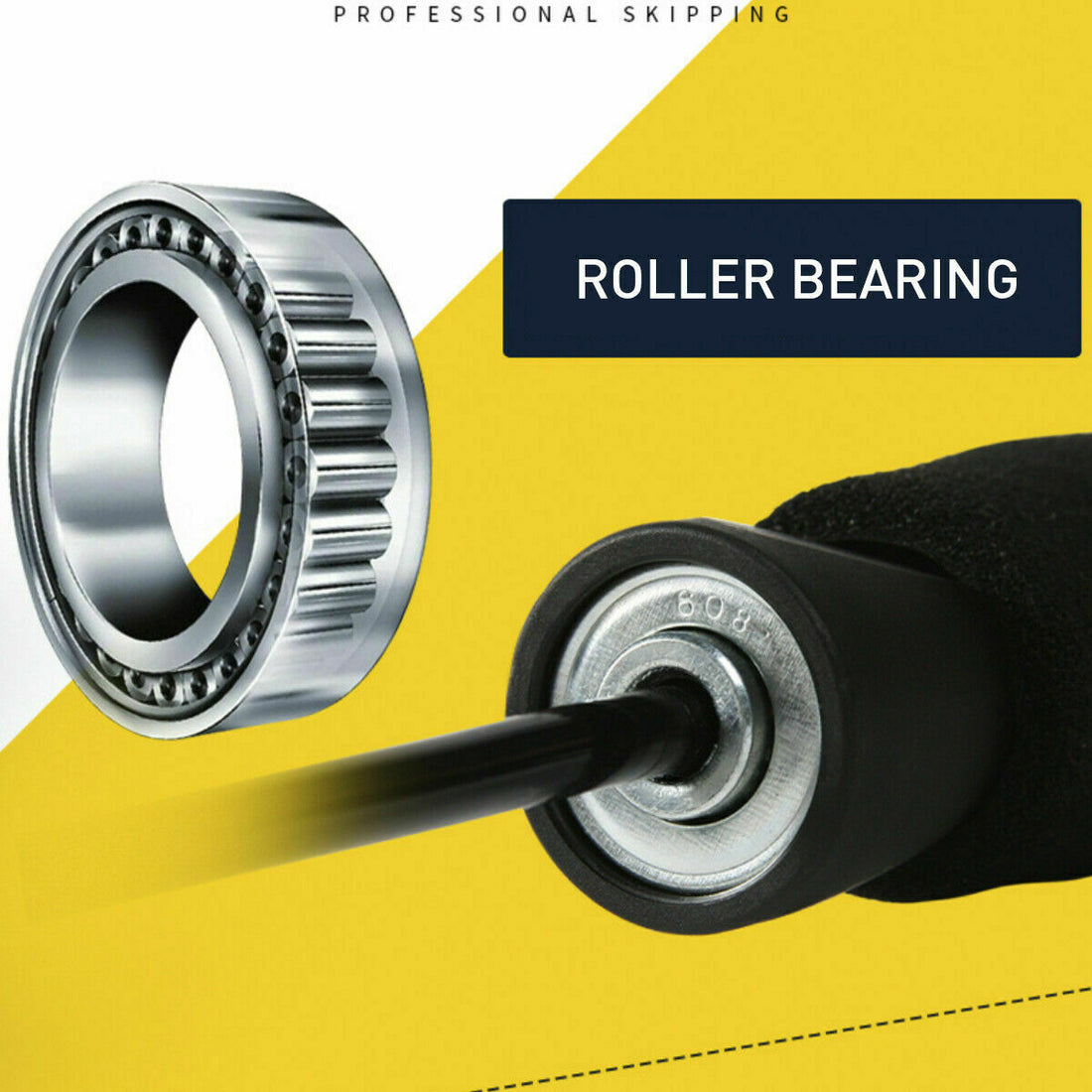 Speed skipping rope handle bearings close-up