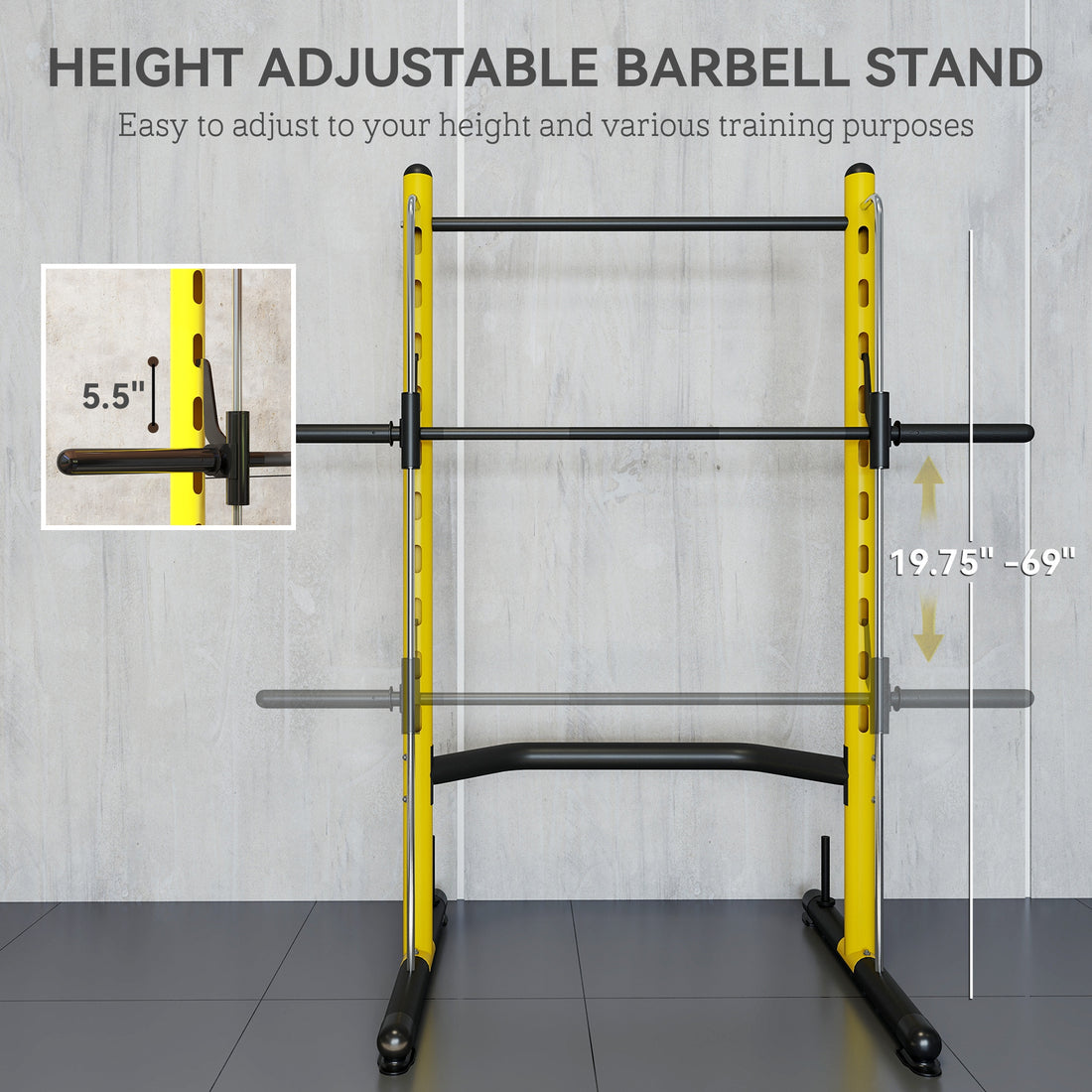 Squat rack pull-up bar top view