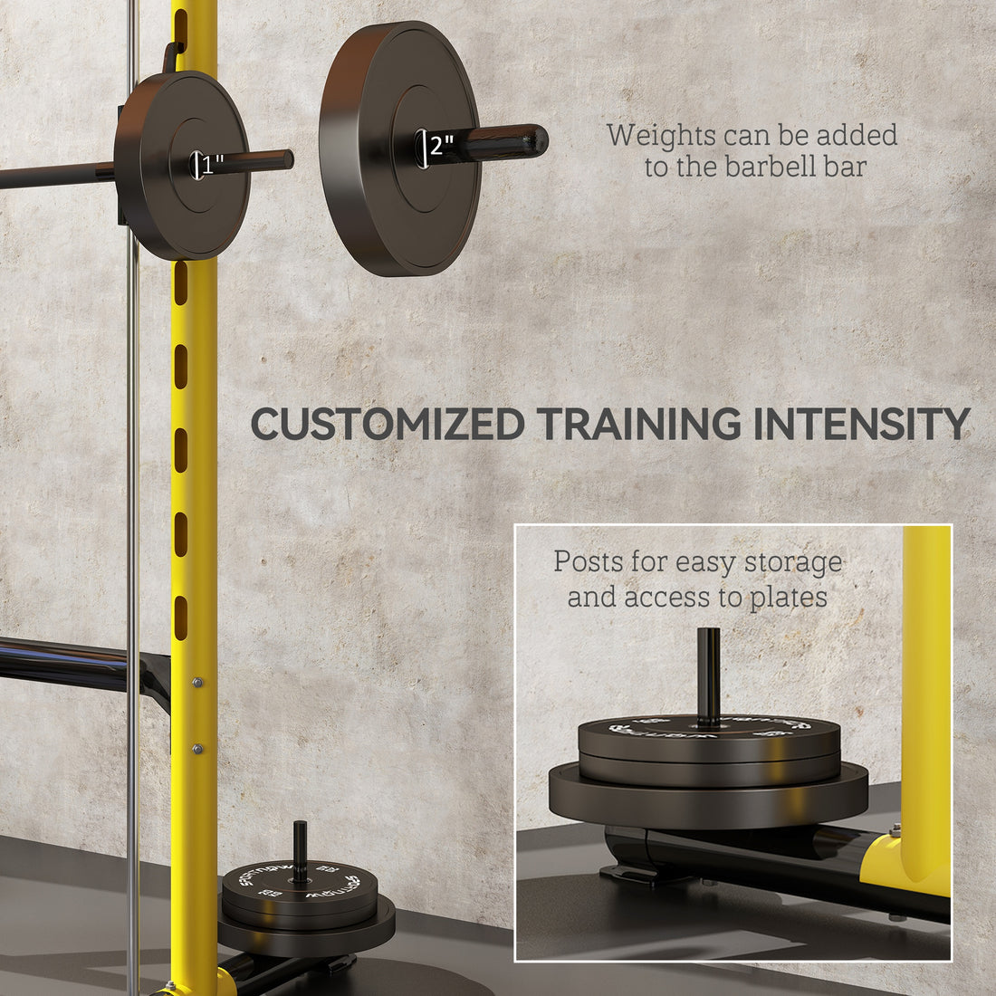 Adjustable J-hooks on home squat rack
