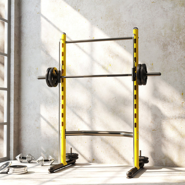 Adjustable squat rack assembly view