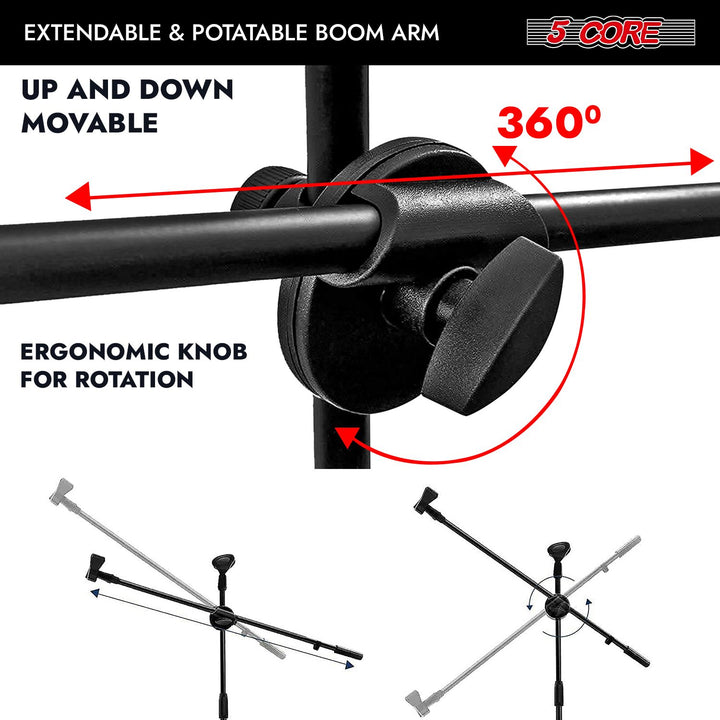 Mic stand extended to maximum height for standing vocals