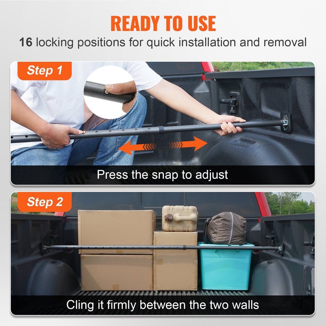 Adjustable Vehicle Cargo Stabilizer Bar detail view 3