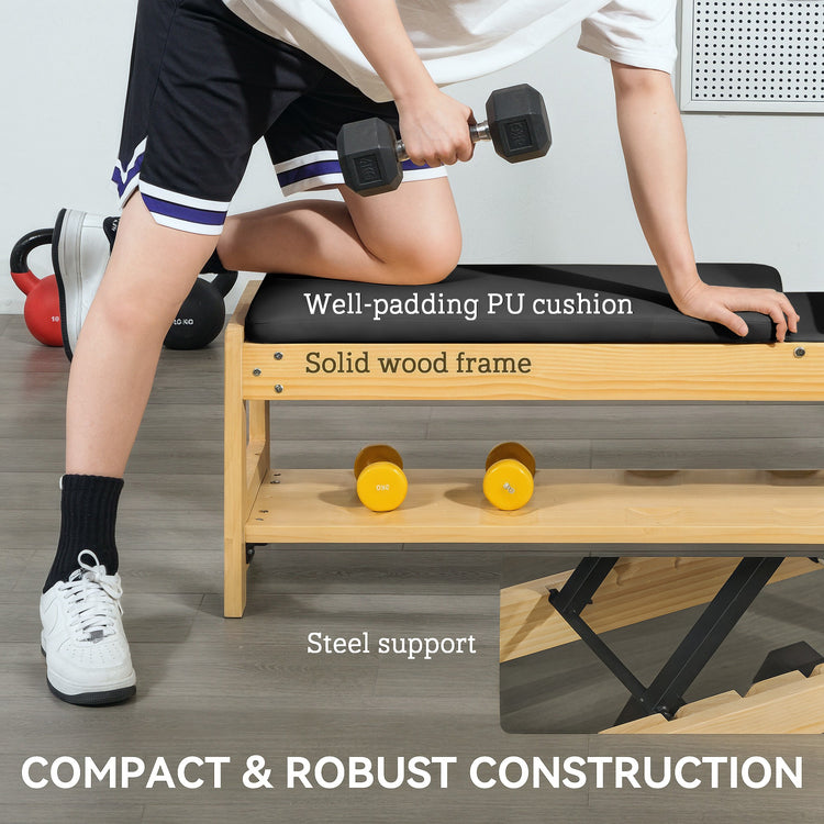 Adjustable weight bench in home gym setup