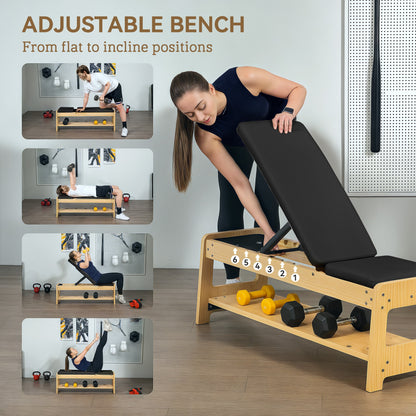 Adjustable Weight Bench with Dumbbell Rack 7